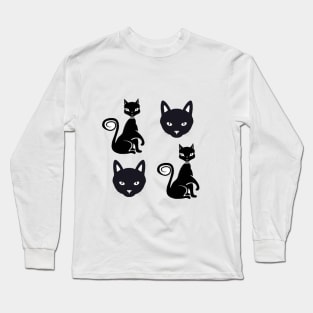 Angry Cat Face, Angry Cat Sitting Down Long Sleeve T-Shirt
